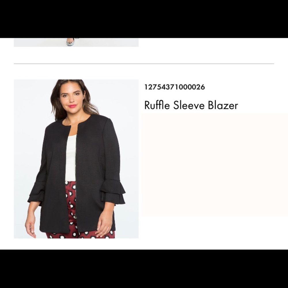 ELOQUII Ruffle Sleeve Blazer size 26 NWT